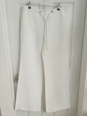J. Crew White Linen Blend Pants